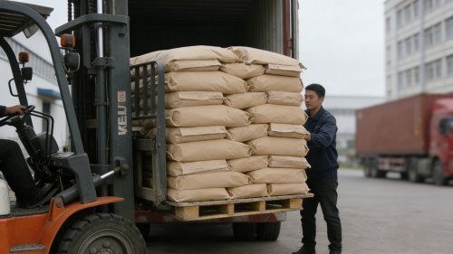 吸水树脂工厂装车现场