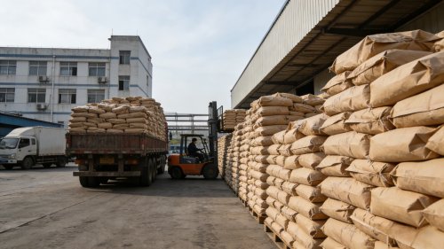高效吸水树脂颗粒工厂装车现场