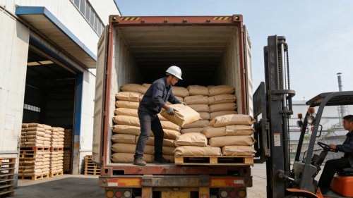 尿不湿专用吸水树脂颗粒生产装车现场