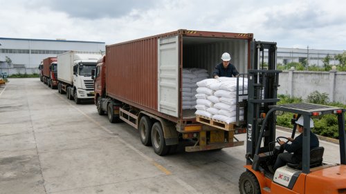 工厂装车中的吸水树脂SAP型号产品