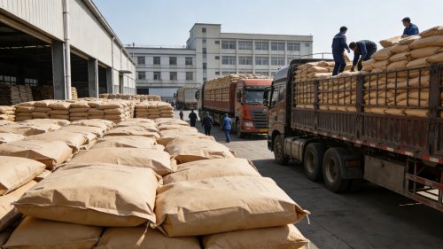 SAP吸水树脂粉末工厂装车发货现场