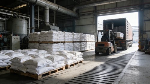 SAP吸水树脂防漏材料批量装车发货现场