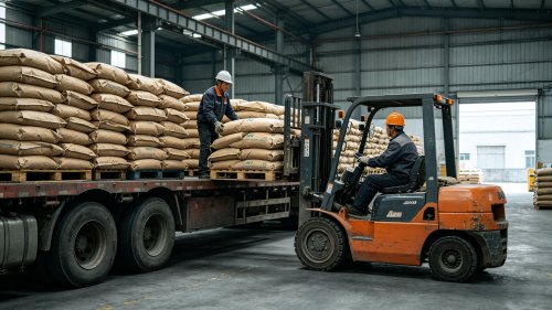 尿裤级SAP吸水树脂球形颗粒工厂厂区装车粒径300至600微米吸水倍率60倍用于纸尿裤芯体