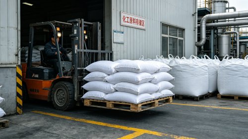 SAP吸水树脂吨袋装车适用于观叶植物和开花植物干混法混入土壤减少浇水频率厂区实拍