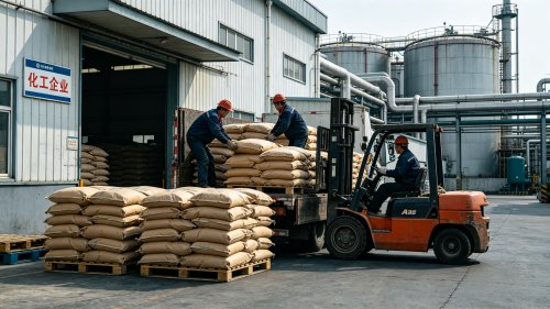 SAP吸水树脂国产通用型白色颗粒工厂厂区装车每吨8000至12000元用于纸尿裤芯体和冰袋厂区实拍